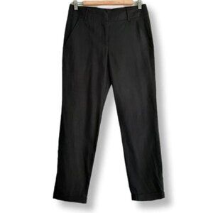 SANDRA ANGELOZZI Linen Blend Light Dress Ankle Pants Black Sz S | Eur 36